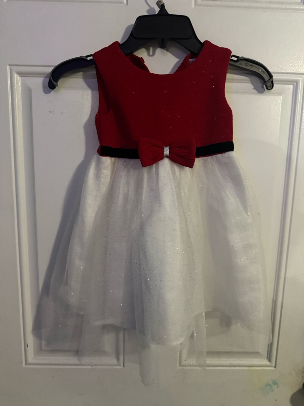 Blueberi Boulevard Red and White Sparkle Bow Girls' Party Dress